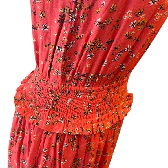 Lost + Wander Orange Smocked maxi dress NWT - Picture 4 of 6